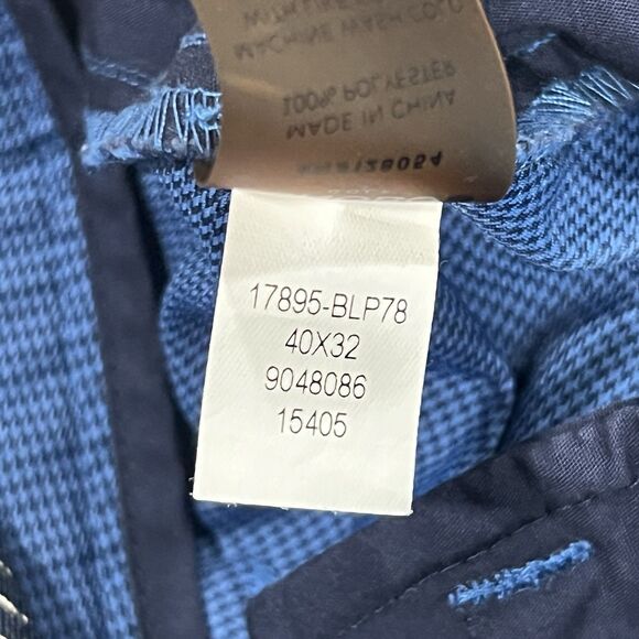 Bonobos Golf Pants Men Blue Straight Fit Micro Houndstooth‎ Zip Ankle Size 40X32 - Picture 9 of 13